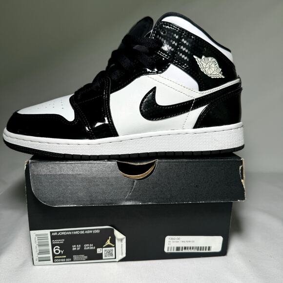 Nike Air Jordan 1 Mid SE GS All Star 2021 - Size 6 -Men's Black Trending Shoes - Picture 8 of 9